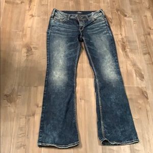 Silver Suki Bootcut Jeans with Pocket Detail